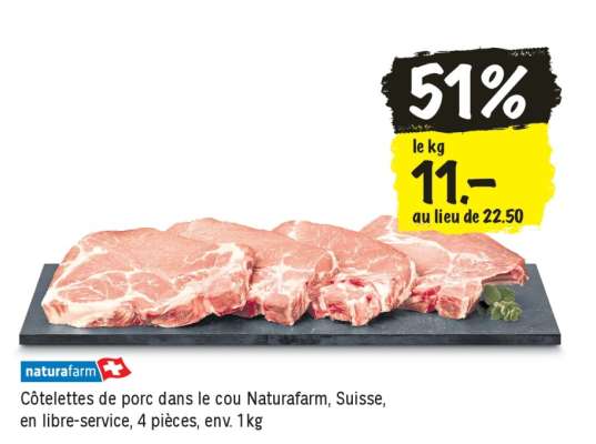 Côtelettes de porc dans le cou Naturafarm