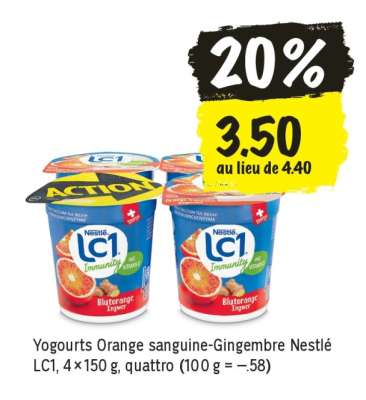 Yogourts Orange sanguine-Gingembre Nestlé LC1