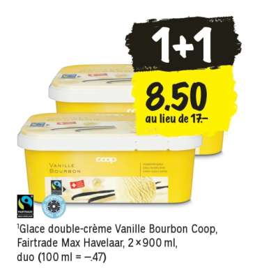 Glace double-crème Vanille Bourbon Coop