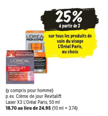 Crème de jour Revitalift Laser X3 L'Oréal Paris, 50 ml