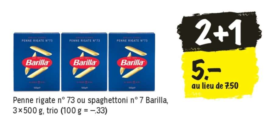 Penne rigate n° 73 ou spaghettoni n° 7 Barilla