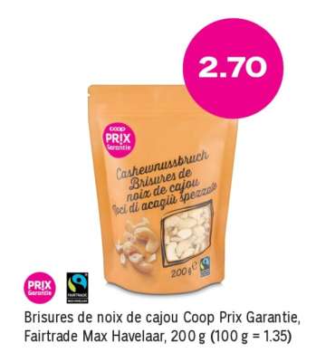 Brisures de noix de cajou Coop Prix Garantie