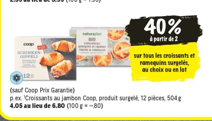Croissants au jambon Coop