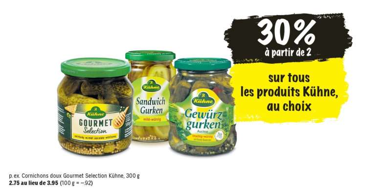 Cornichons doux Gourmet Selection Kühne