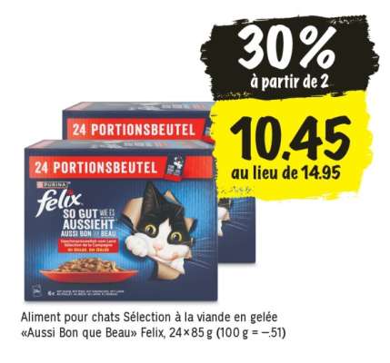 Aliment pour chats Sélection à la viande en gelée «Aussi Bon que Beau» Felix