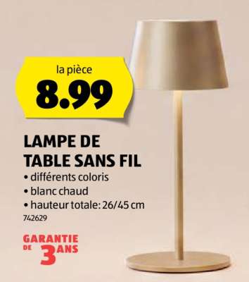 Lampe de table sans fil