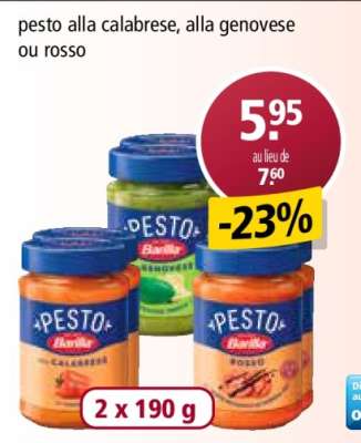 pesto alla calabrese, alla genovese ou rosso