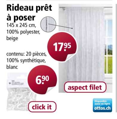 Rideau prêt à poser