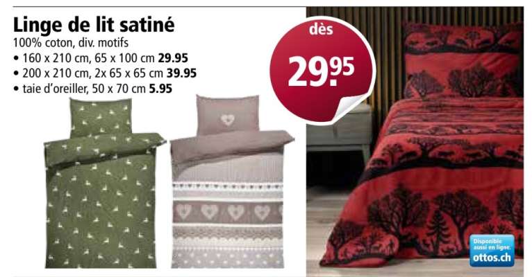 Linge de lit satiné