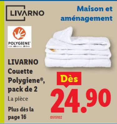 LIVARNO Couette Polygiene®, pack de 2