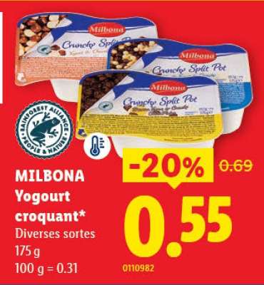 MILBONA Yogourt croquant