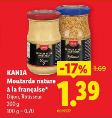 Kania Moutarde nature à la française