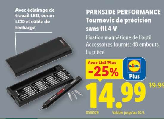 PARKSIDE PERFORMANCE Tournevis de précision sans fil 4 V