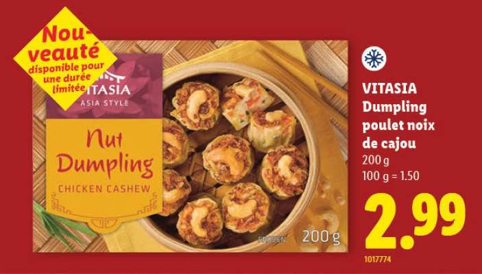 VITASIA Dumpling poulet noix de cajou