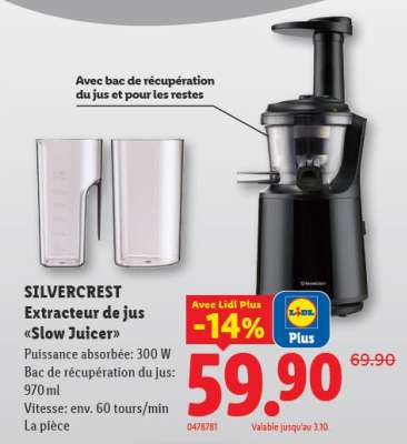 SILVERCREST Extracteur de jus «Slow Juicer»