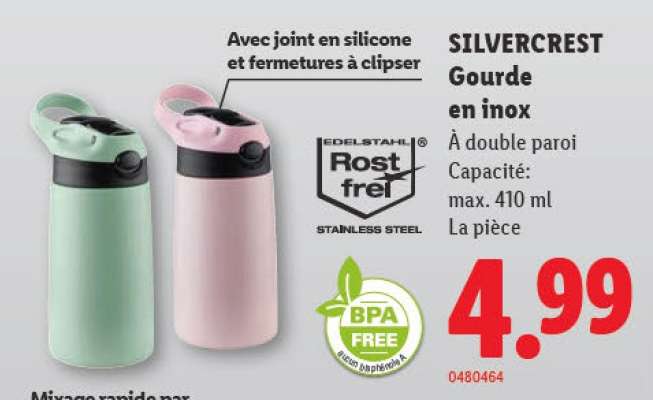 SILVERCREST Gourde en inox