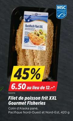 Filet de poisson frit XXL Gourmet Fisheries