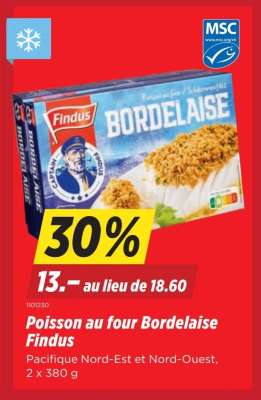 Poisson au four Bordelaise Findus