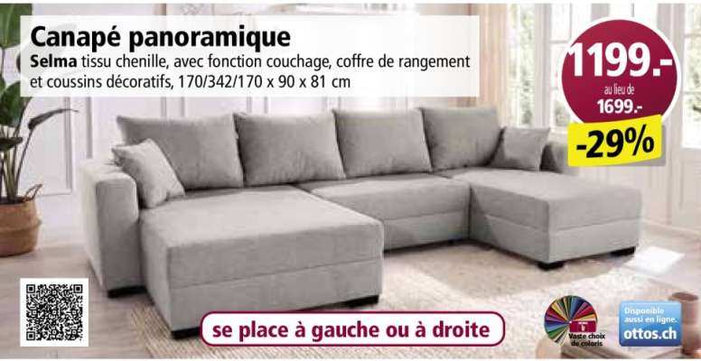 Canapé panoramique