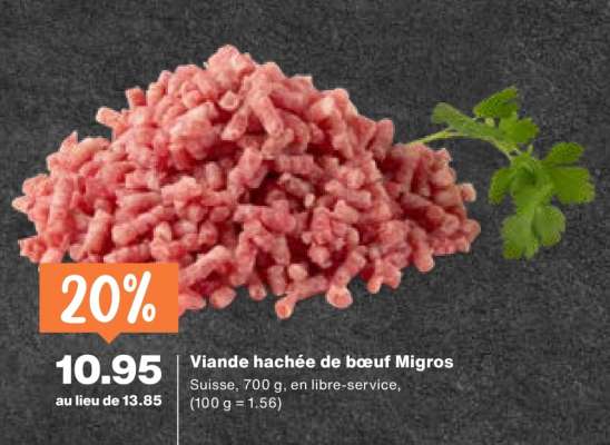 Viande hachée de bœuf Migros