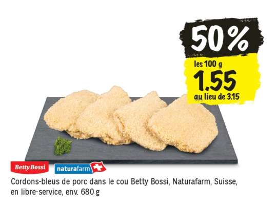 Cordons-bleus de porc dans le cou