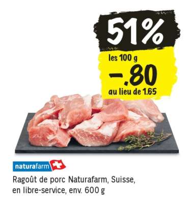 Ragoût de porc Naturafarm