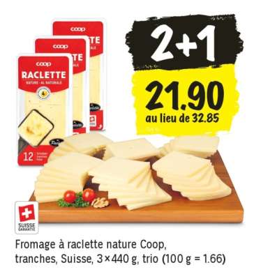Fromage à raclette nature Coop