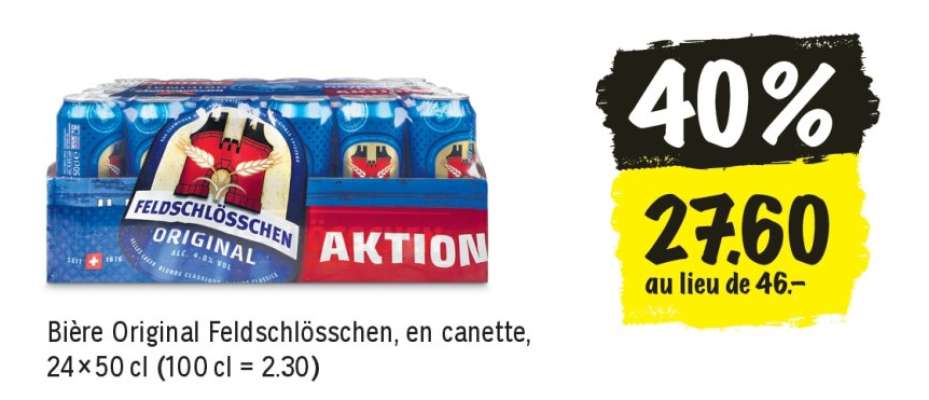 Bière Original Feldschlösschen, en canette
