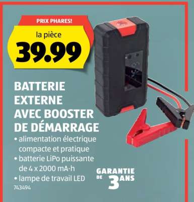 BATTERIE EXTERNE AVEC BOOSTER DE DÉMARRAGE