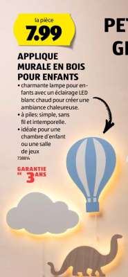 APPLIQUE MURALE EN BOIS POUR ENFANTS