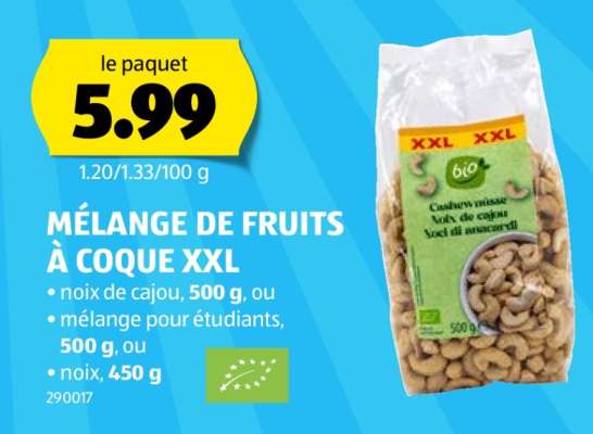 MÉLANGE DE FRUITS À COQUE XXL