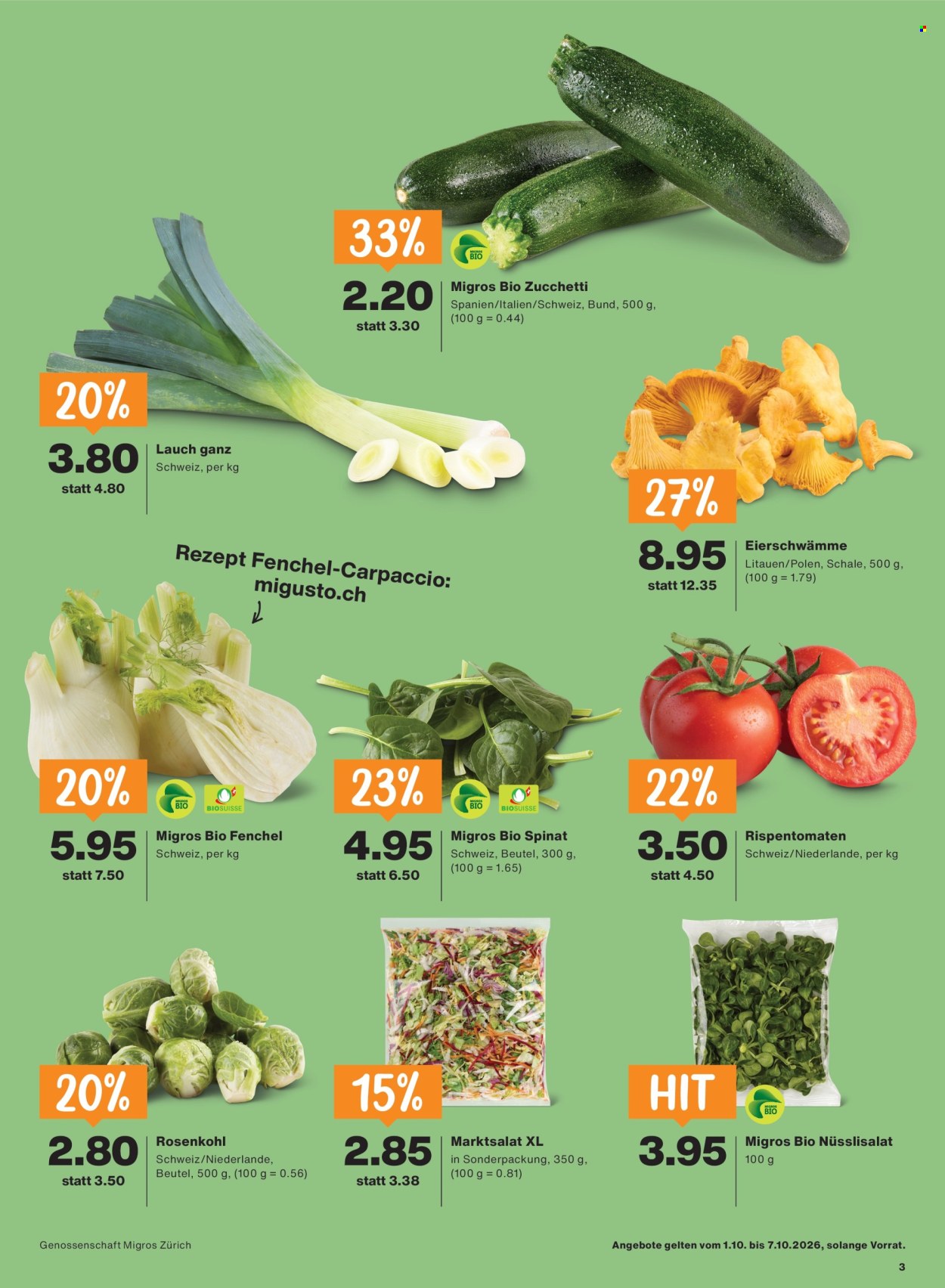 Catalogue Migros - 1.10.2026 - 7.10.2026. Page 3. Page 3