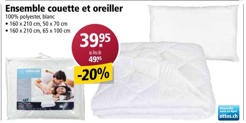 Ensemble couette et oreiller