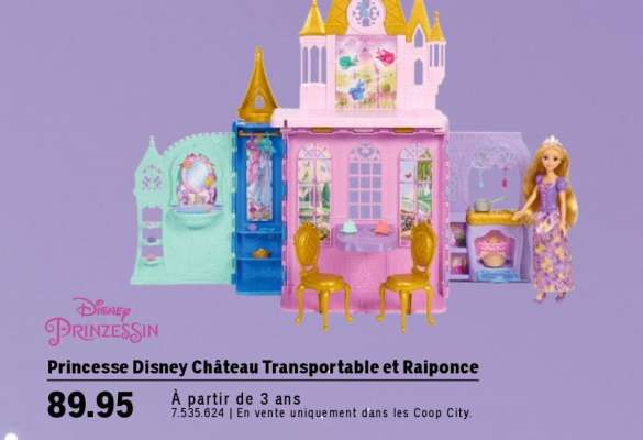 Princesse Disney Château Transportable et Raiponce