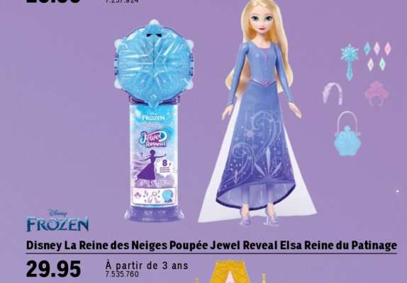 Disney La Reine des Neiges Poupée Jewel Reveal Elsa Reine du Patinage