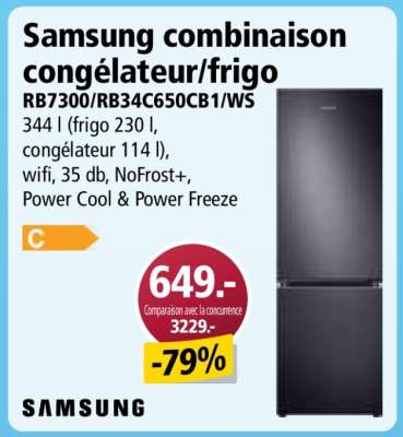 Samsung combinaison congélateur/frigo