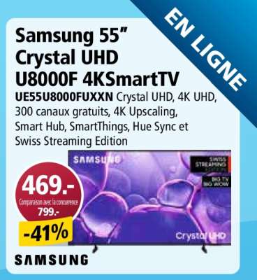 Samsung 55” Crystal UHD U8000F 4KSmartTV