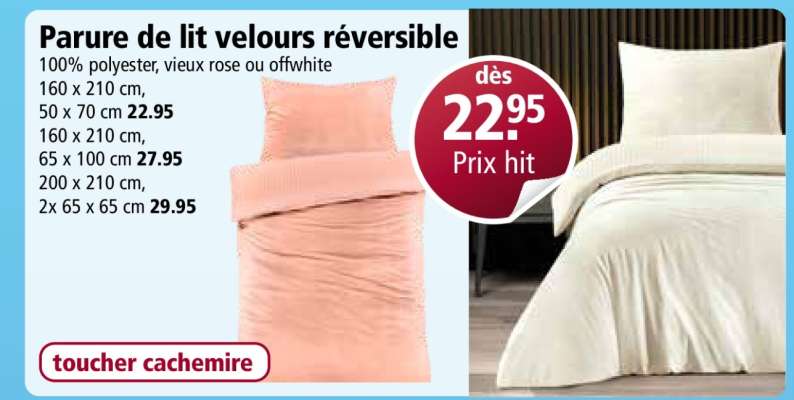 Parure de lit velours réversible