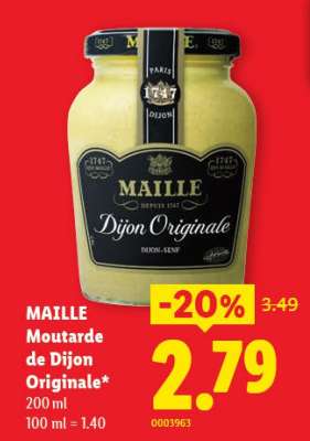 MAILLE Moutarde de Dijon Originale