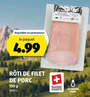 RÔTI DE FILET DE PORC