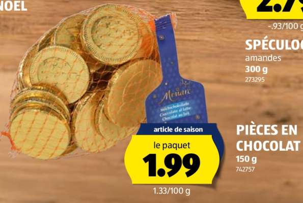 Pièces en chocolat