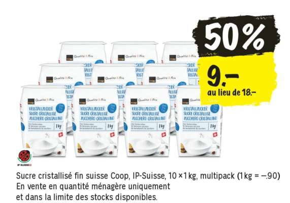 Sucre cristallisé fin suisse Coop