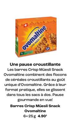 Barres Crisp Müesli Snack Ovomaltine