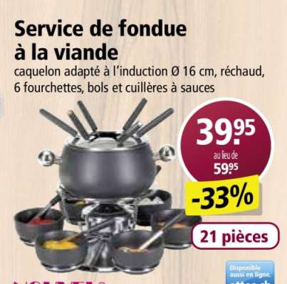 Service de fondue à la viande