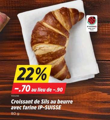Croissant de Sils au beurre avec farine IP-SUISSE