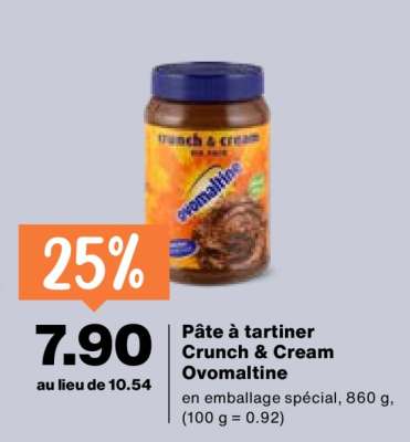 Pâte à tartiner Crunch & Cream Ovomaltine