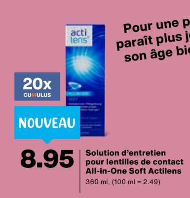 Solution d’entretien pour lentilles de contact All-in-One Soft Actilens