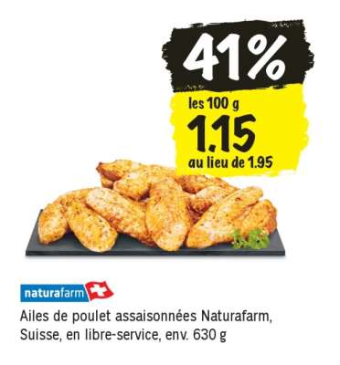 Ailes de poulet assaisonnées Naturafarm