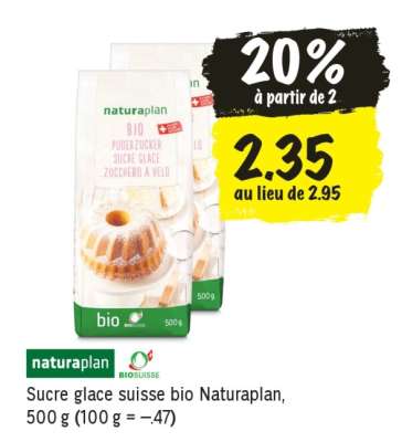 Sucre glace suisse bio Naturaplan
