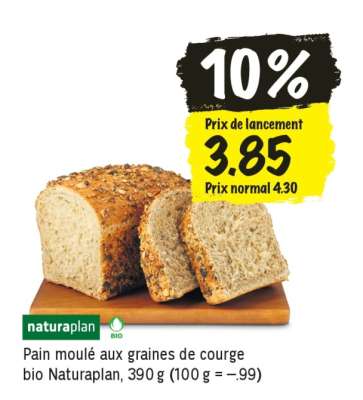 Pain moulé aux graines de courge bio